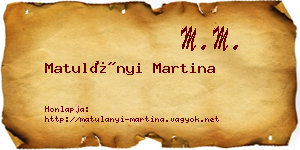 Matulányi Martina névjegykártya